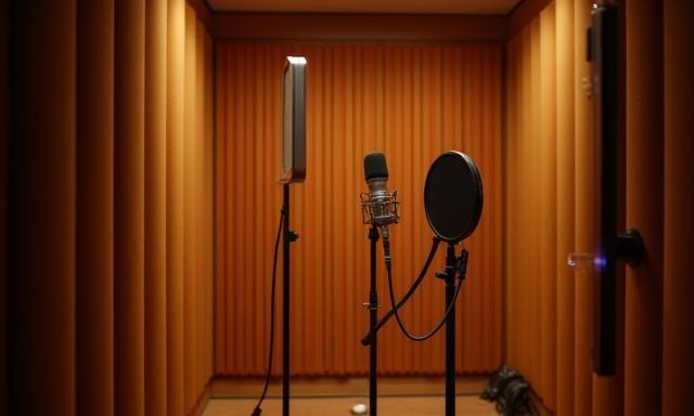 Cabine vocal acusticamente tratada